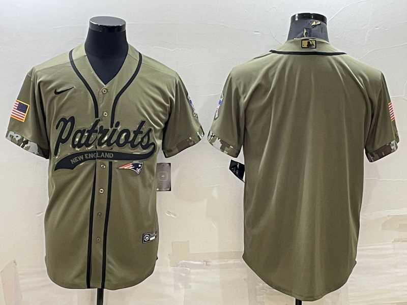 Men%27s New England Patriots Blank Olive Salute to Service Cool Base Stitched Baseball Jersey->new orleans saints->NFL Jersey